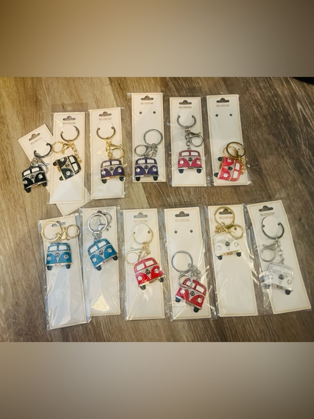 Rhinestone VW Van Bag Charm | Sparkly Purse Keychain | Multiple colors available - Picture 2 of 5